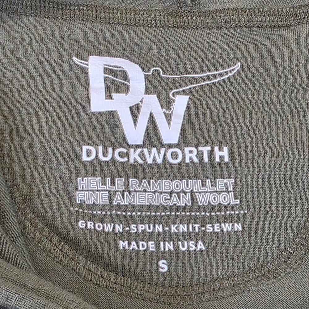 Duckworth Womens S 1/4 Zip Hoodie Olive Green 100% Rambouillet Merino Wool USA - Picture 7 of 11